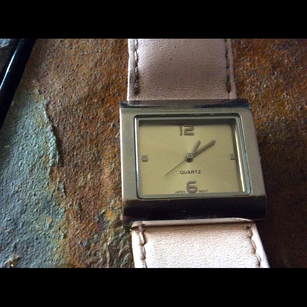Stainless Steel Square Faced Wristwatch